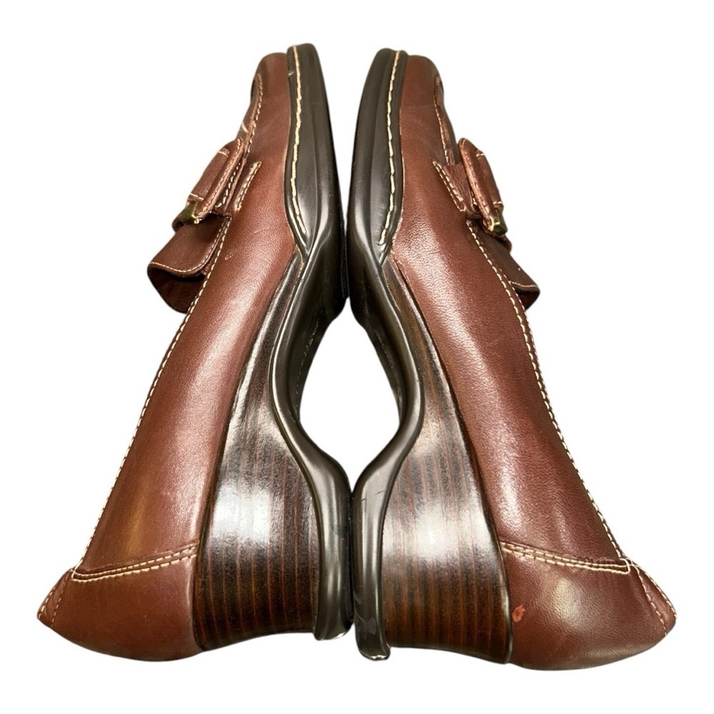 Naturalizer Leather Loafers Size 7.5 Olla Square Toe Slip On Shoes - Picture 10 of 16